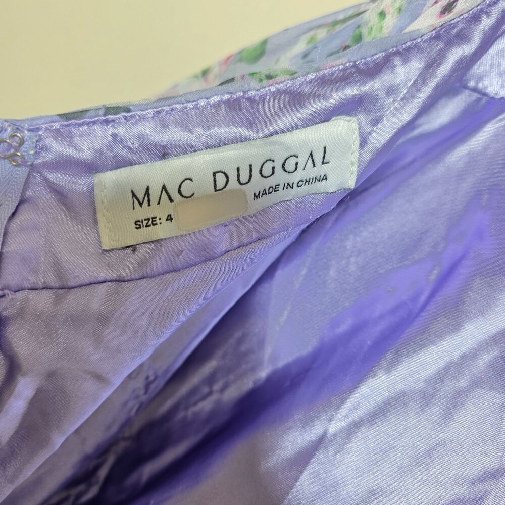 Ieena for Mac Duggal Ruffle Tiered Cut-Out Floral Chiffon Dress Size 4 MSRP $498 - Picture 11 of 12